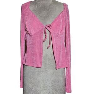 ASOS DESIGN Pink Tie Front Blouse Size 12